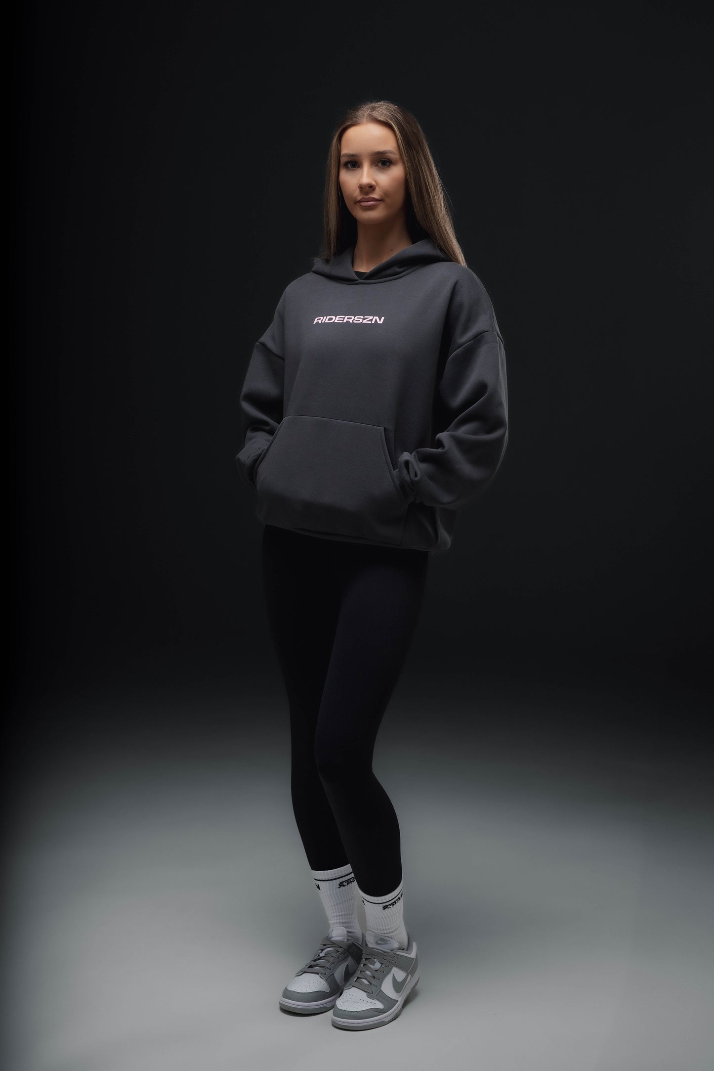Off-Duty Hoodie - RiderSZN Classic // CHARCOAL x PINK (PRE-ORDER)