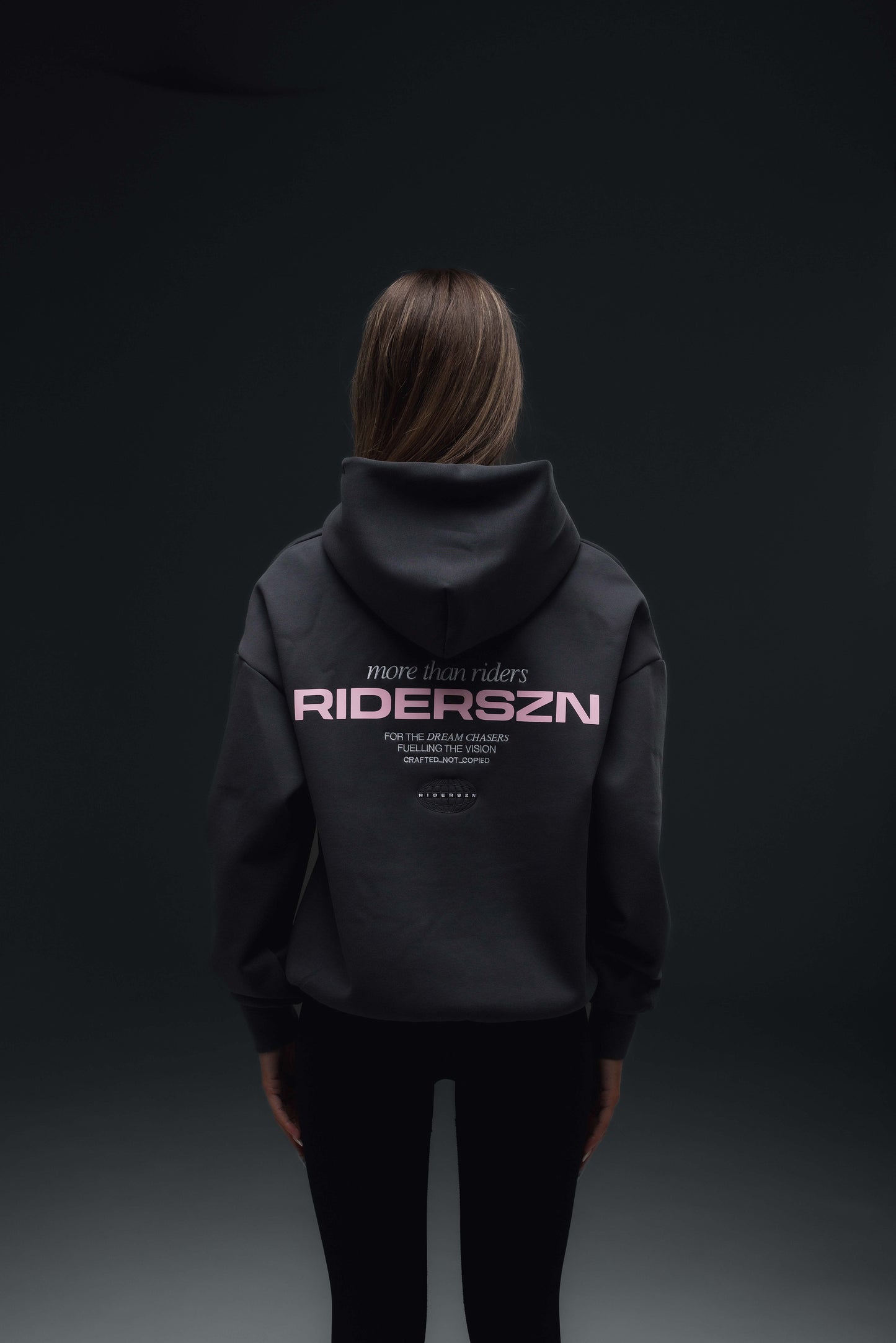 Off-Duty Hoodie - RiderSZN Classic // CHARCOAL x PINK (PRE-ORDER)
