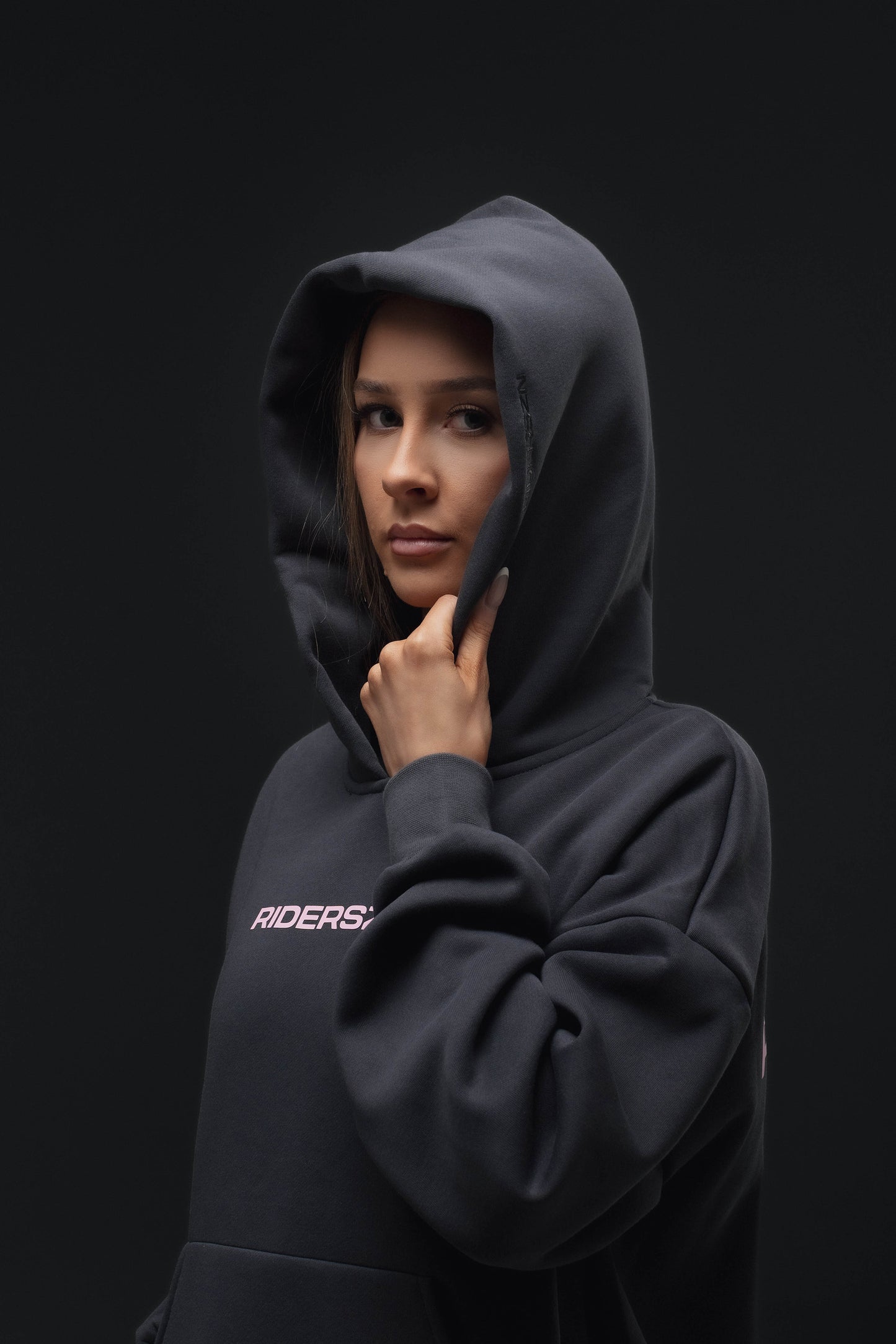Off-Duty Hoodie - RiderSZN Classic // CHARCOAL x PINK (PRE-ORDER)