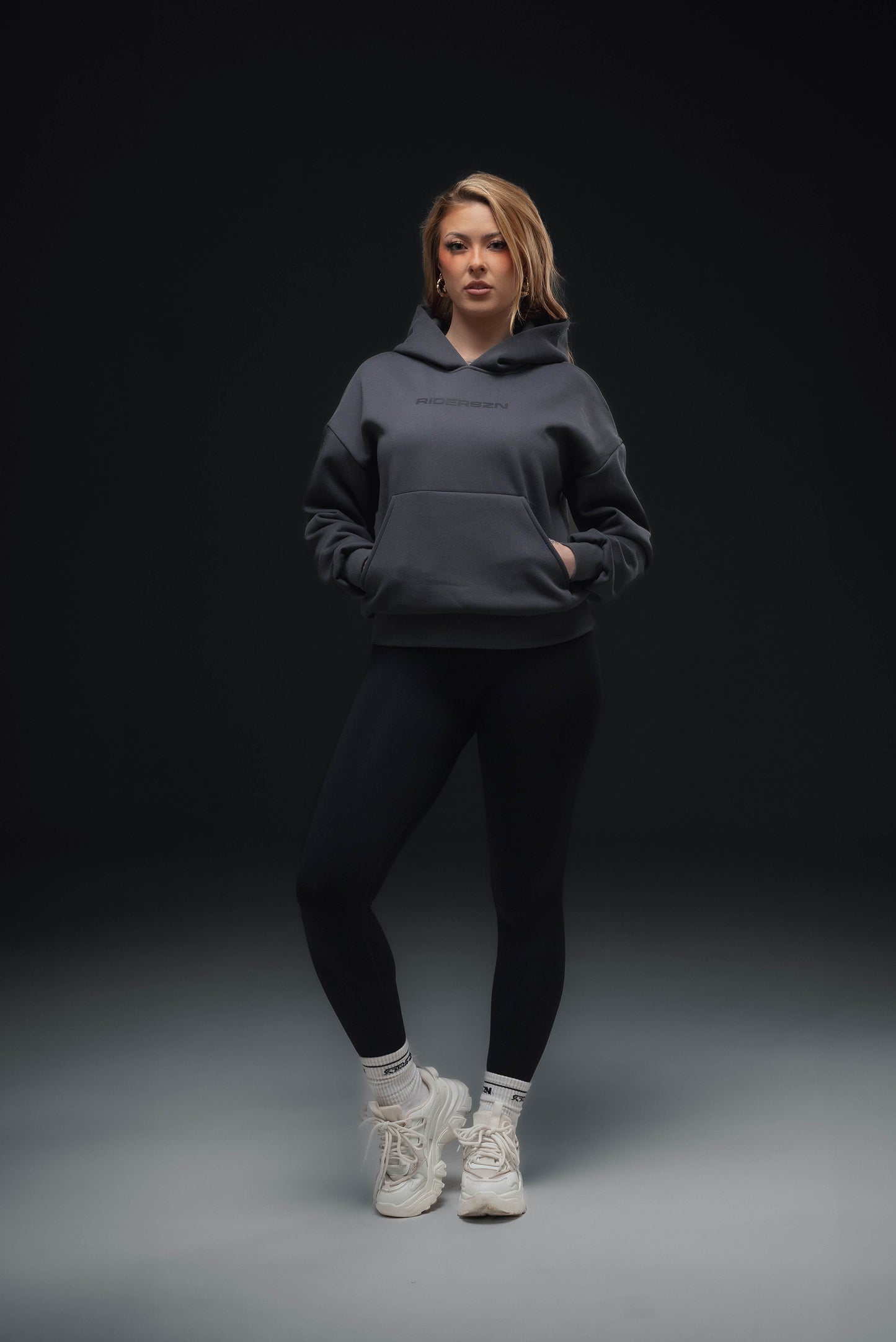 Off-Duty Hoodie - RiderSZN Classic // CHARCOAL x BLACK (PRE-ORDER)