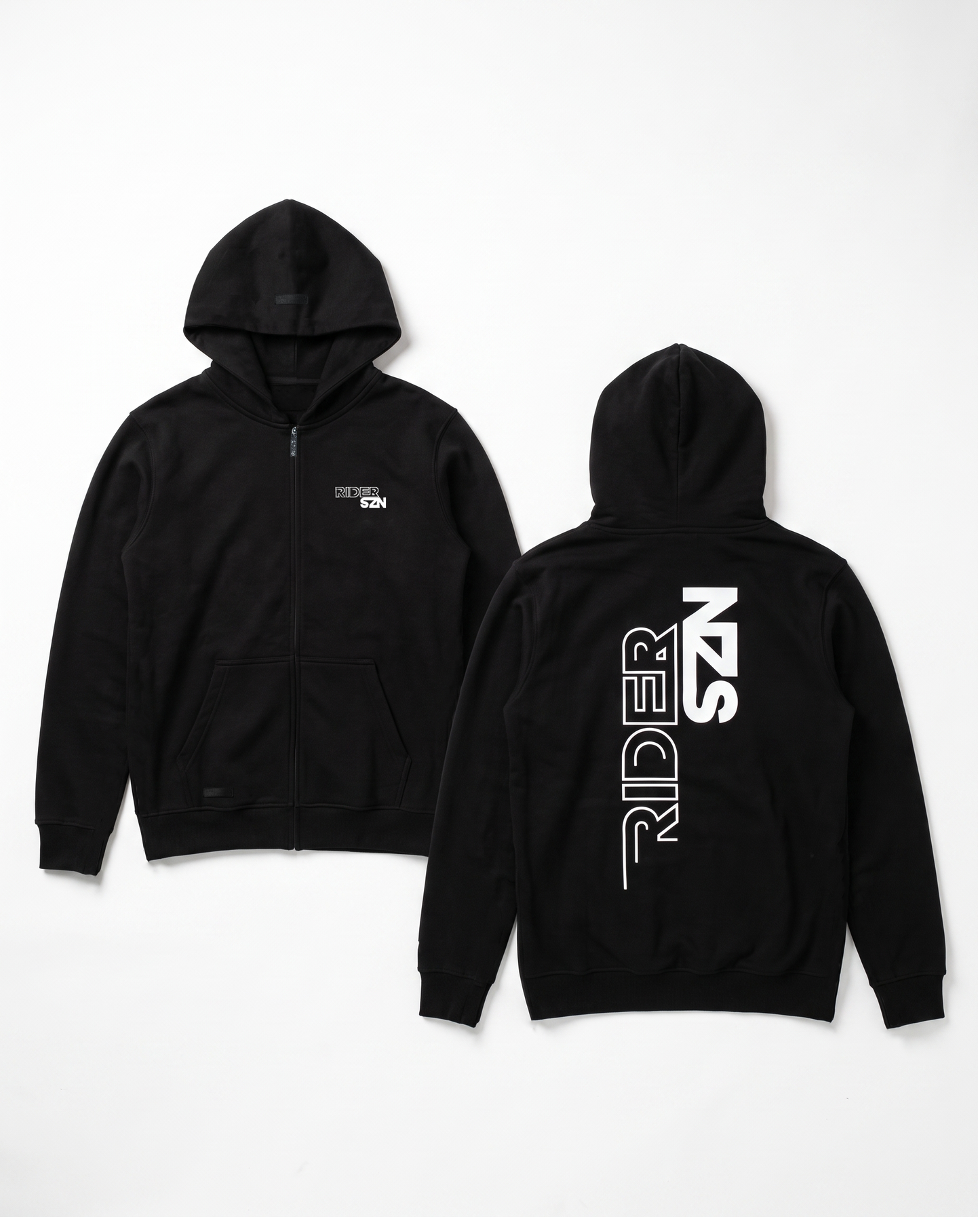 STORM Armoured Zip Hoodie [Rear View] - Black Silver