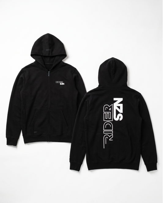 STORM Armoured Zip Hoodie [Rear View] - Black Silver