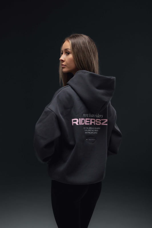 Off-Duty Hoodie - RiderSZN Classic // CHARCOAL x PINK (PRE-ORDER)