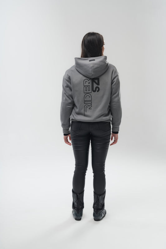 Armoured 'Rear View' Hoodie (Grey + Dark Reflective)
