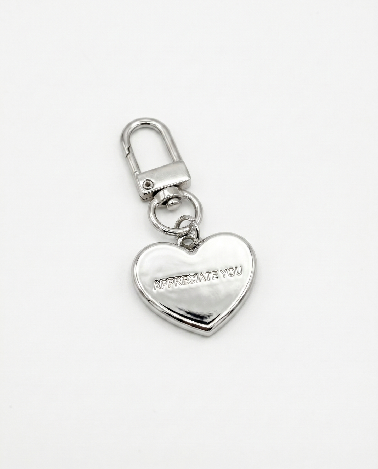 heart charm - chrome