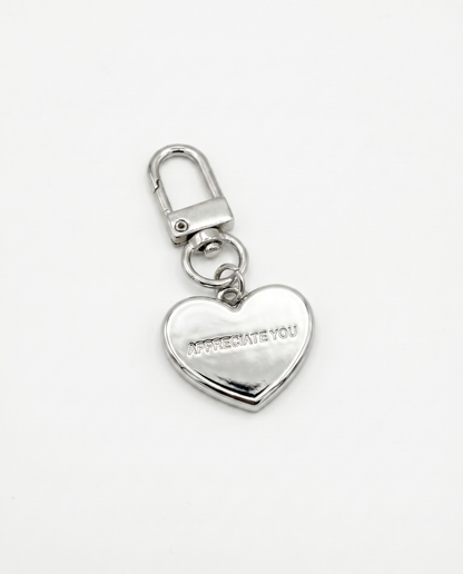 heart charm - chrome