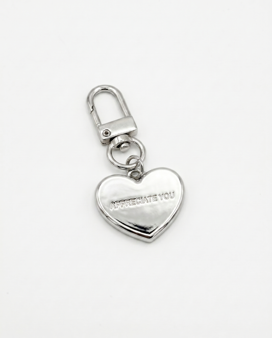 heart charm - chrome