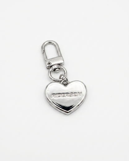 heart charm - chrome