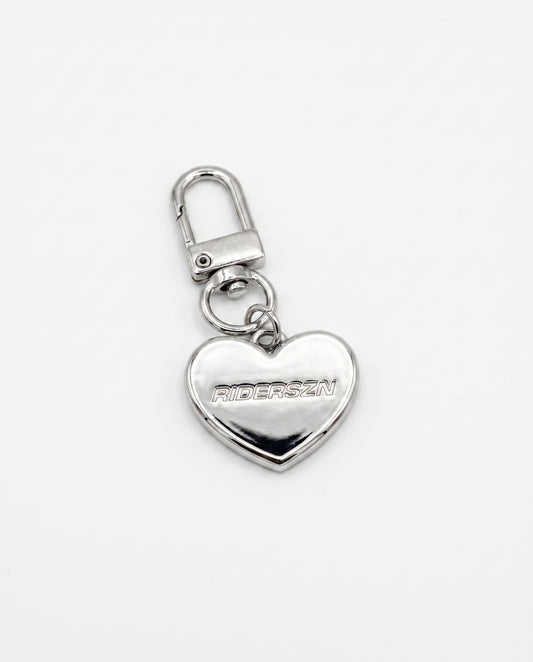 heart charm - chrome
