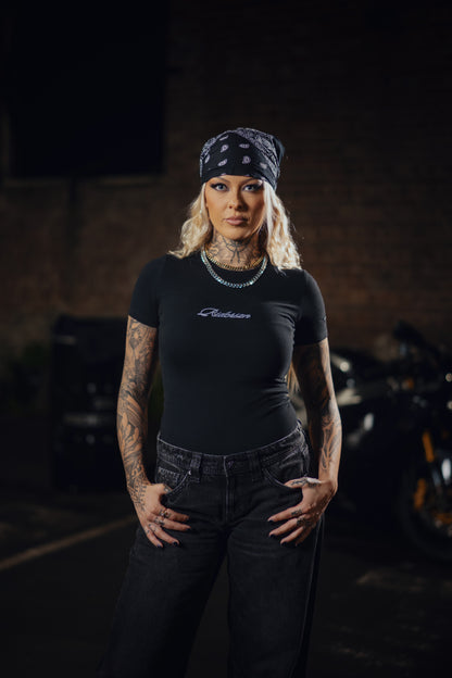 LADIES CONTOUR TEE - SCRIPT