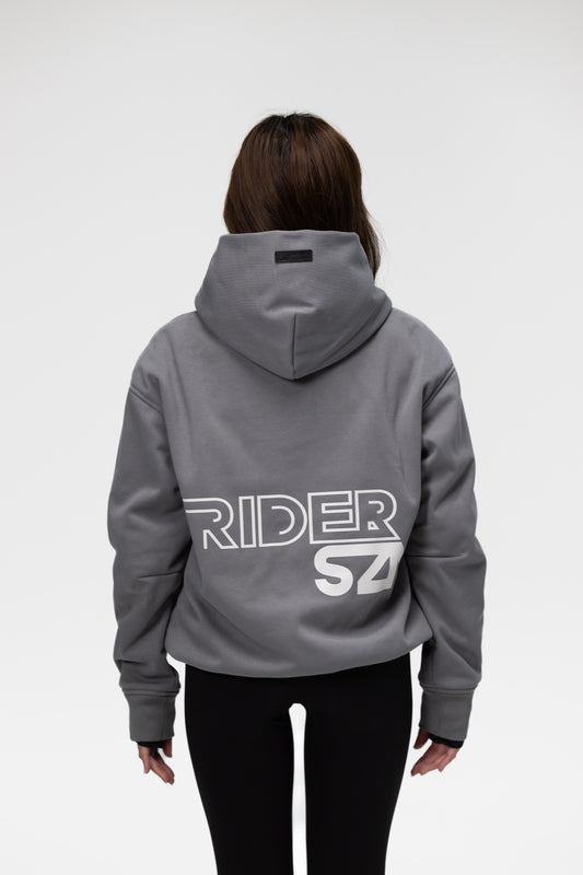 Armoured 'Rear View 2' Hoodie (Grey + White Reflective)
