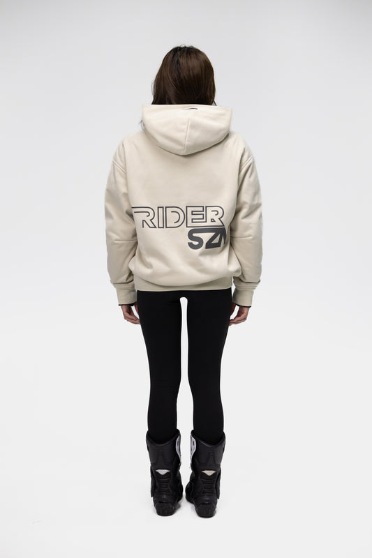 Armoured 'Rear View 2' Hoodie (Stone + Dark Reflective)
