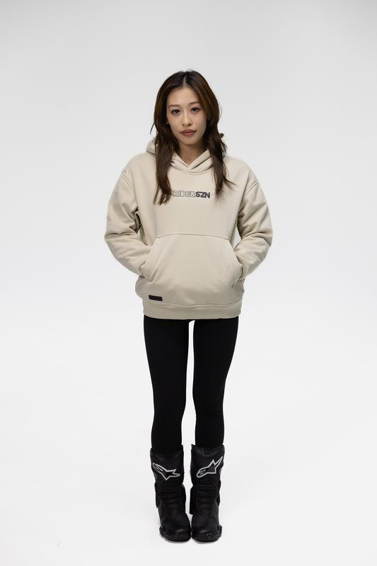 Armoured 'Rear View 2' Hoodie (Stone + Dark Reflective)